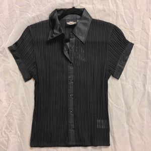 NEW WITH TAGS Sheer stretchy black short-sleeve Harley-Davidson shirt | Medium